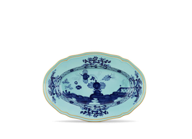 Iris-blue porcelain pickle dish | GINORI 1735