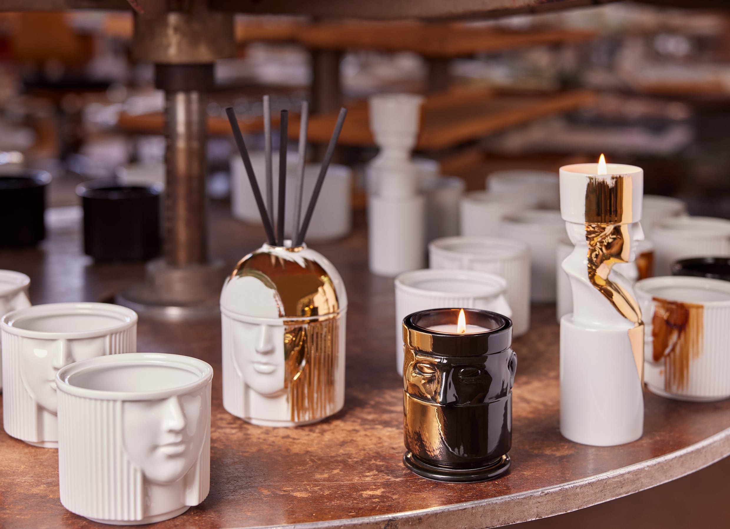 Diffuser Holder L'Amazzone White | LCDC Gold | GINORI 1735 Diffuser Holder L'Amazzone White | LCDC Gold | GINORI 1735