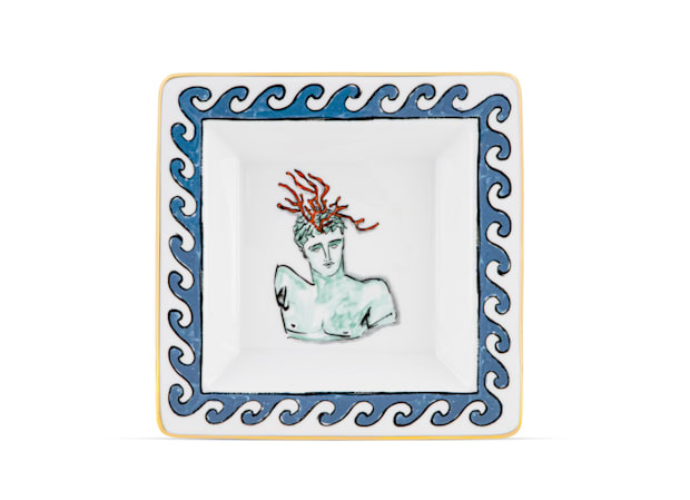 Small square white change tray in porcelain | GINORI 1735