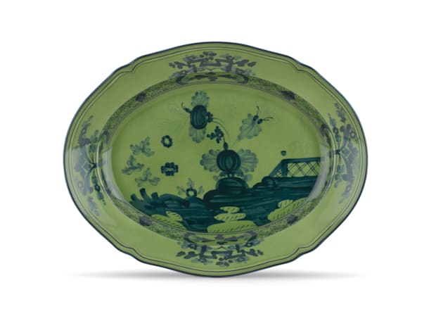 Malachite-green porcelain oval platter | Ginori1735 | GINORI 1735