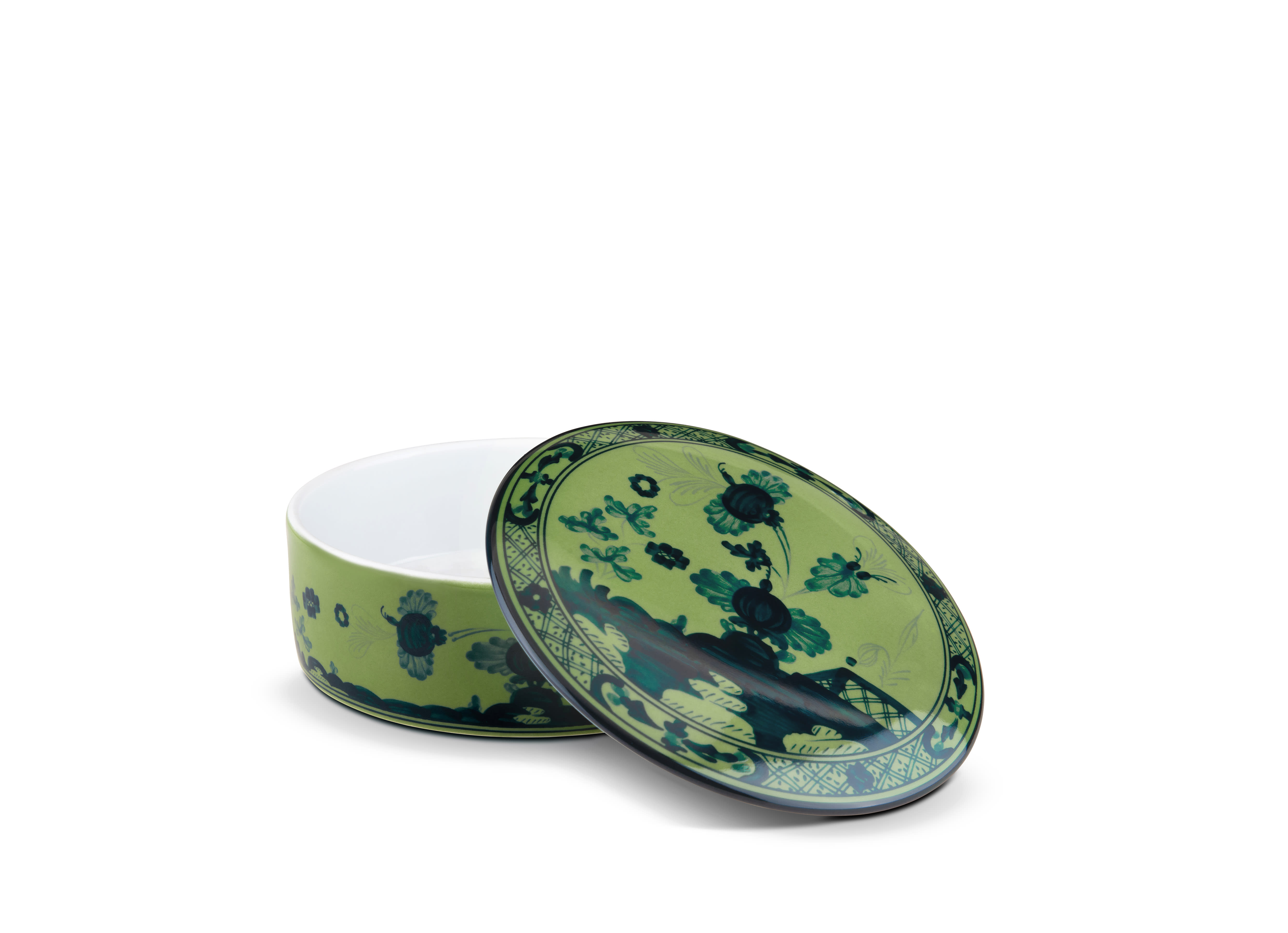 Malachite green trinket box in porcelain | GINORI 1735