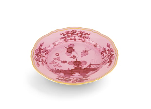 Purple mauve dessert plate in porcelain | GINORI 1735