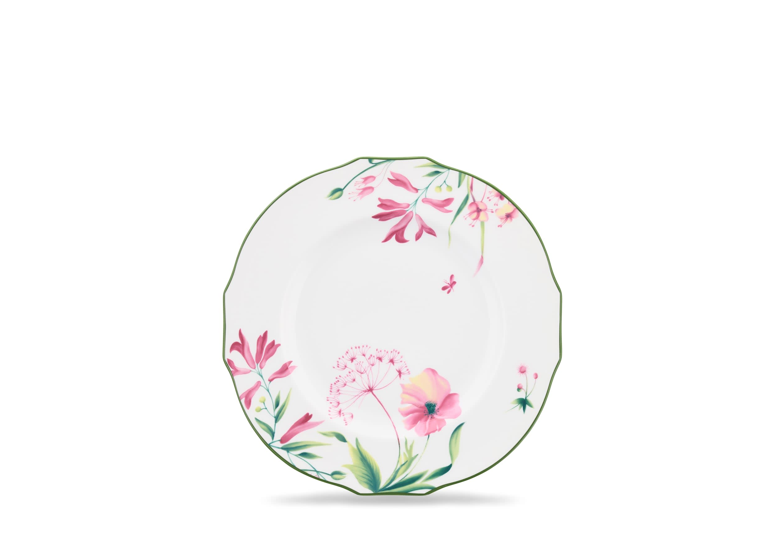 希少イタリア製 RichardGinori【DOCCIA】フローラ ローズブーケ Flat plate Malva pink | Florenza | GINORI 1735