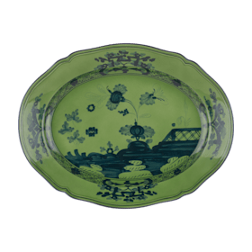 Iris-blue porcelain large oval platter | Ginori1735 | GINORI 1735