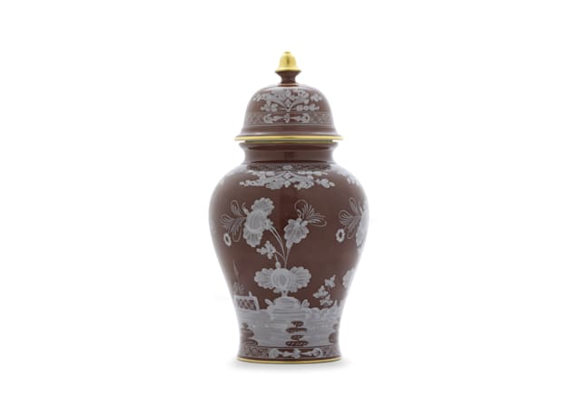 GRAND VASE POTICHE CASTAGNA Oriente Italiano-1