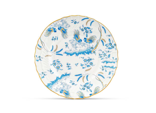 Turquoise dessert plate | Oro Di Doccia | Ginori1735 | GINORI 1735