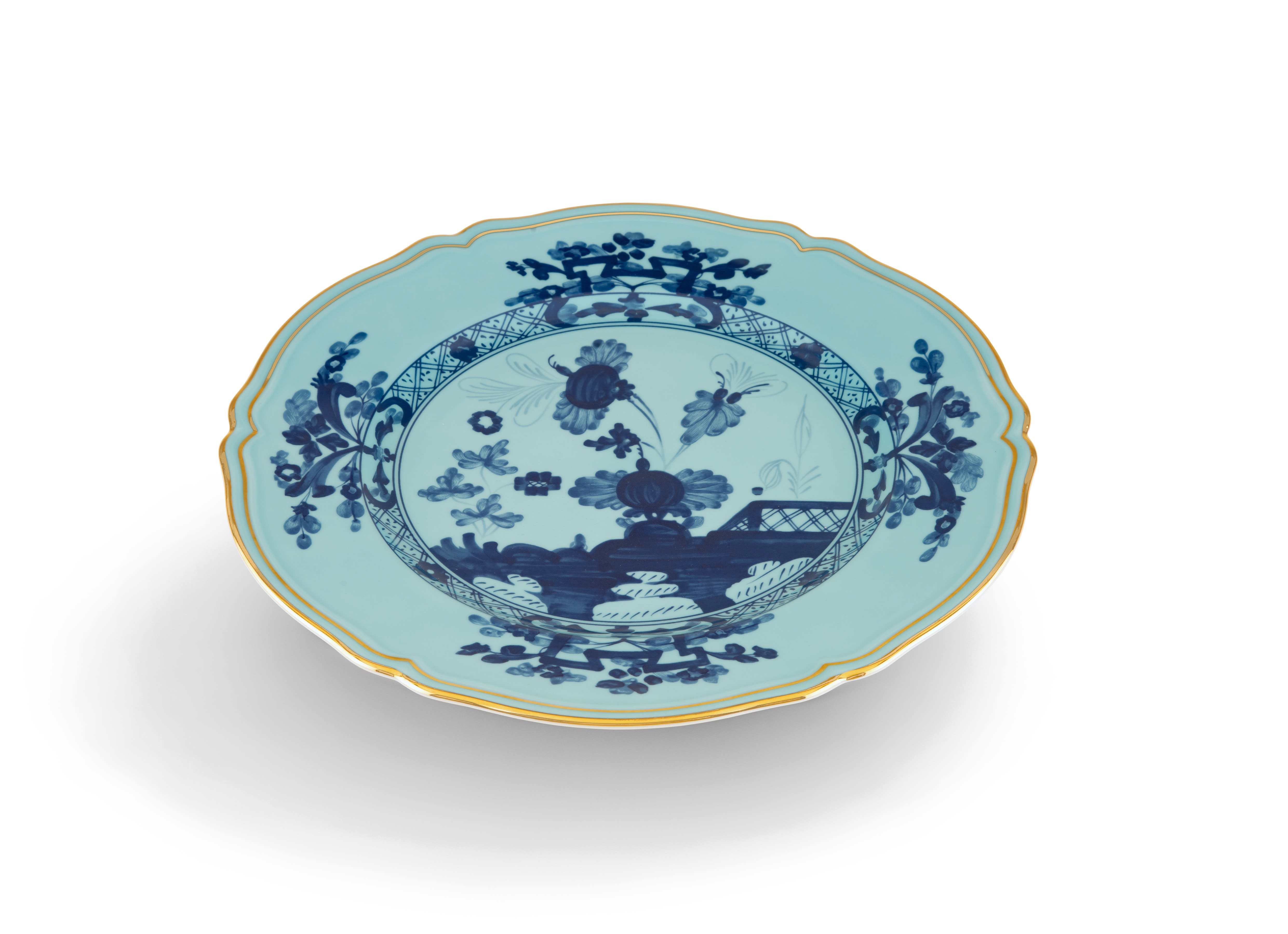 Iris-blue porcelain charger plate | GINORI 1735