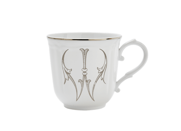 MUG LETTERA W PLATINO Corona Monogram Mugs-1