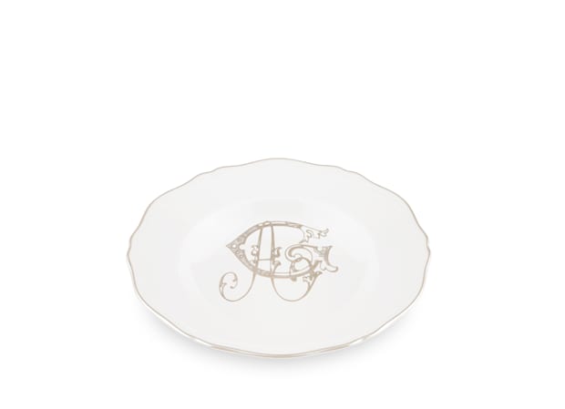 soup plates platino - personalizableCorona Monogram-2