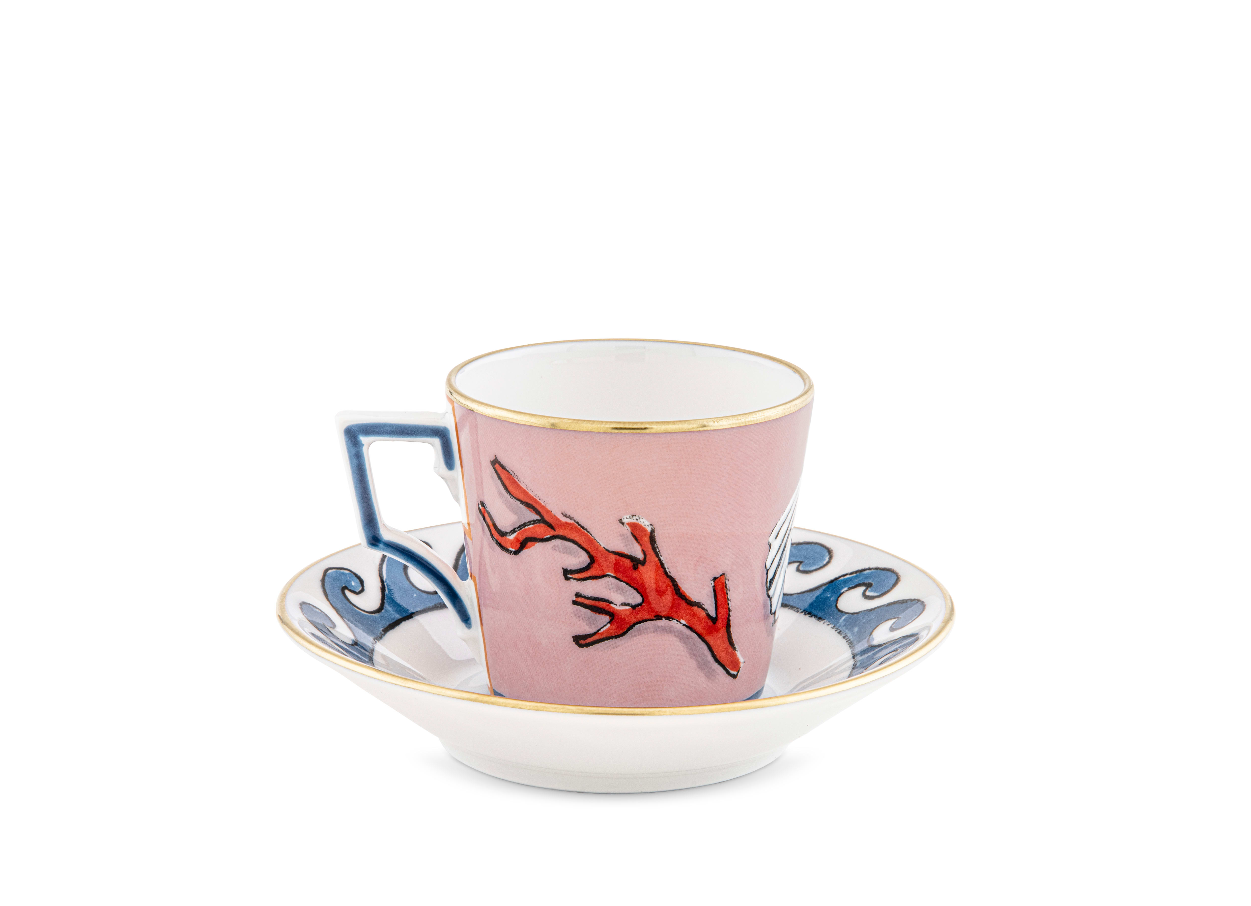 Richard Ginori 1735 ポーセリンランプ シェード付 美品 Pink porcelain espresso set for two | GINORI 1735