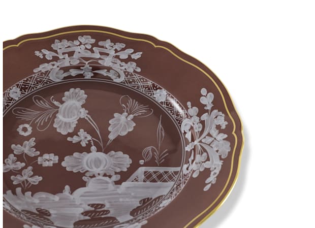 PETITE ASSIETTE KASHGAR プレート Dessert plate brown Castagna | Oriente Italiano | GINORI 1735