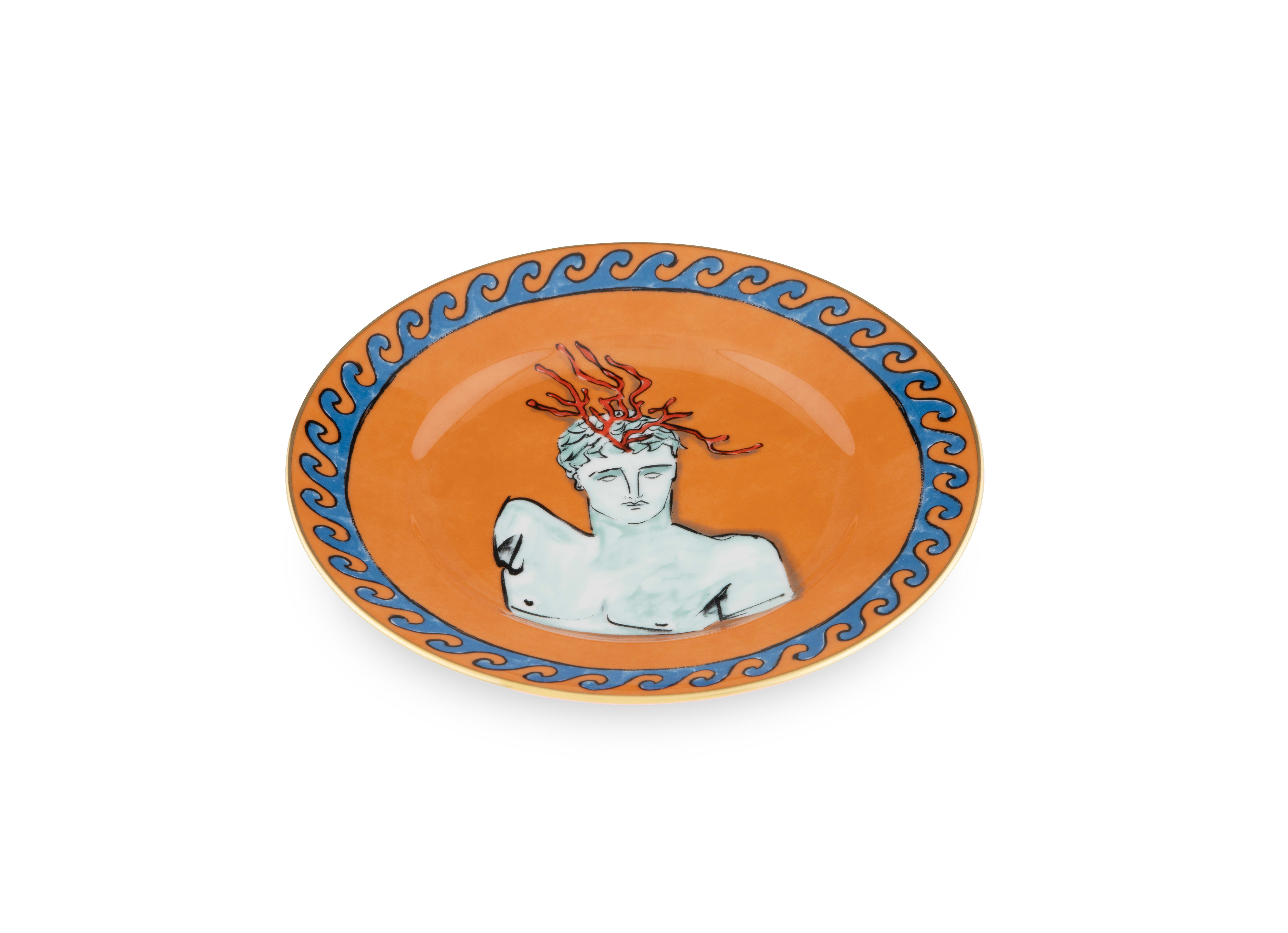 Orange dessert plate in porcelain | GINORI 1735