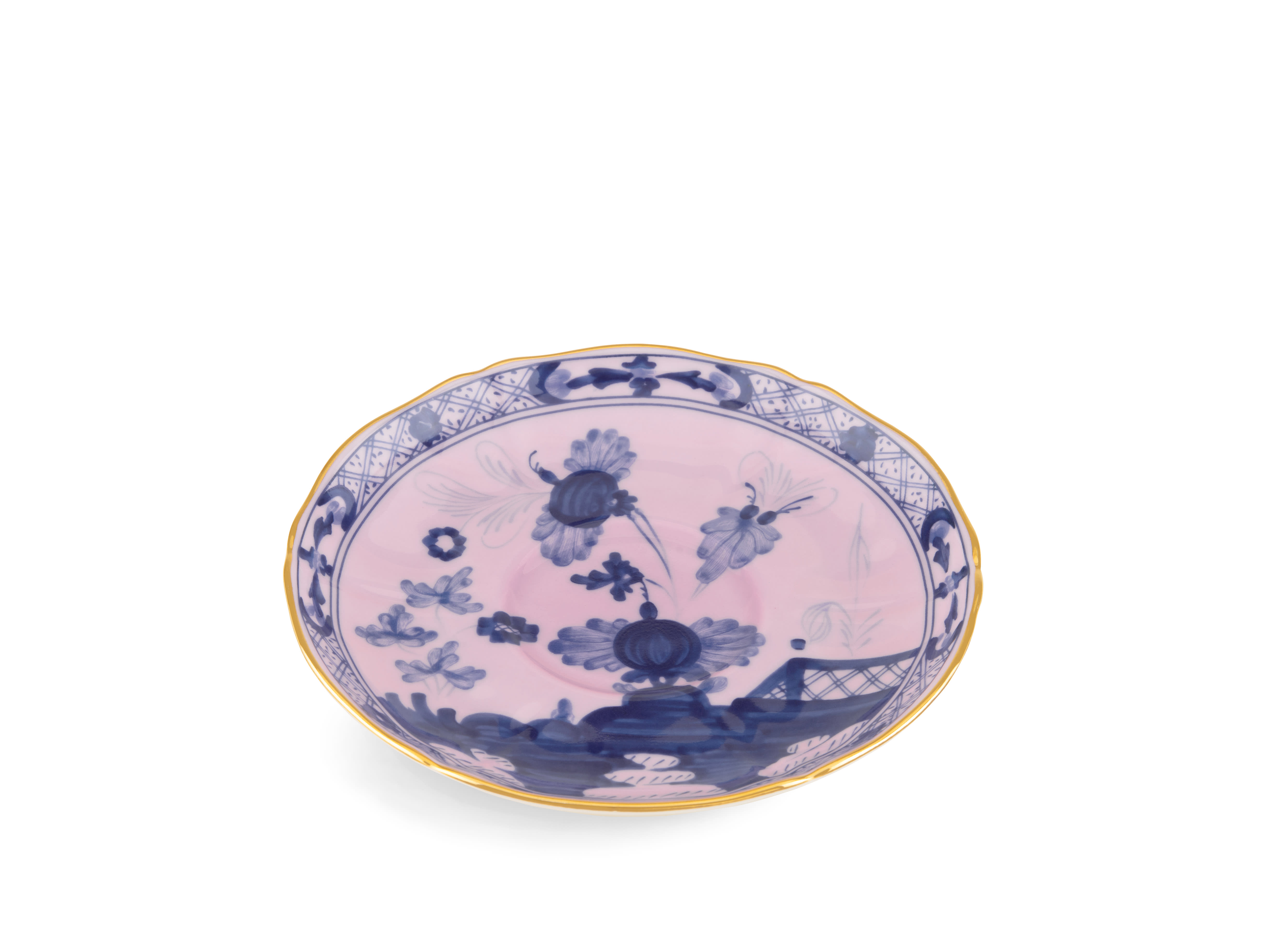 Azalea-pink porcelain tea saucer | GINORI 1735