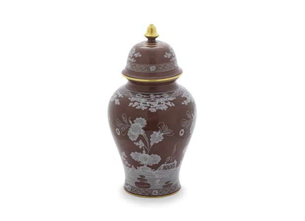 Large Potiche vase brown Castagna | Oriente Italiano | GINORI 1735
