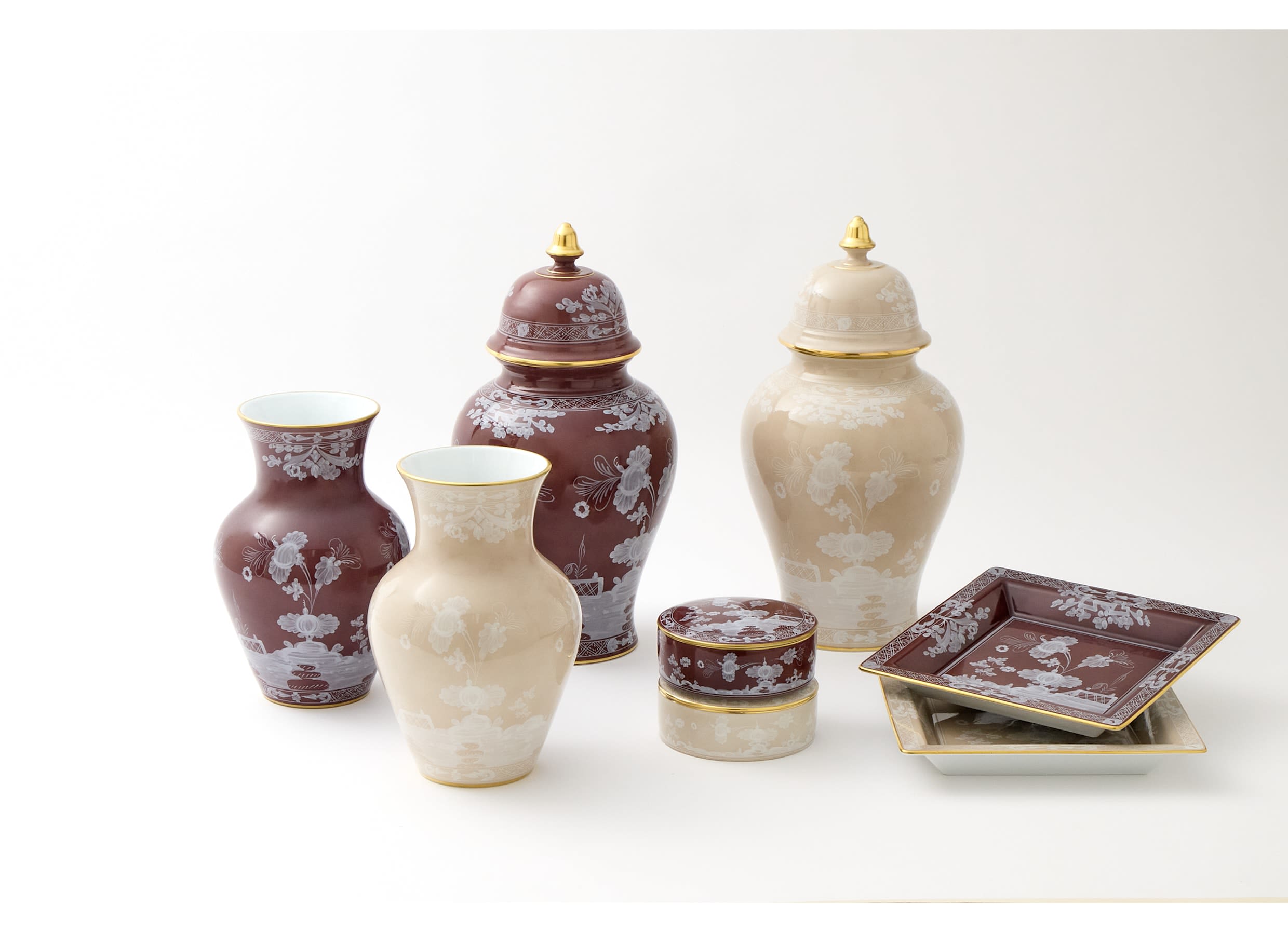 Ming vase brown Castagna | Oriente Italiano | GINORI 1735