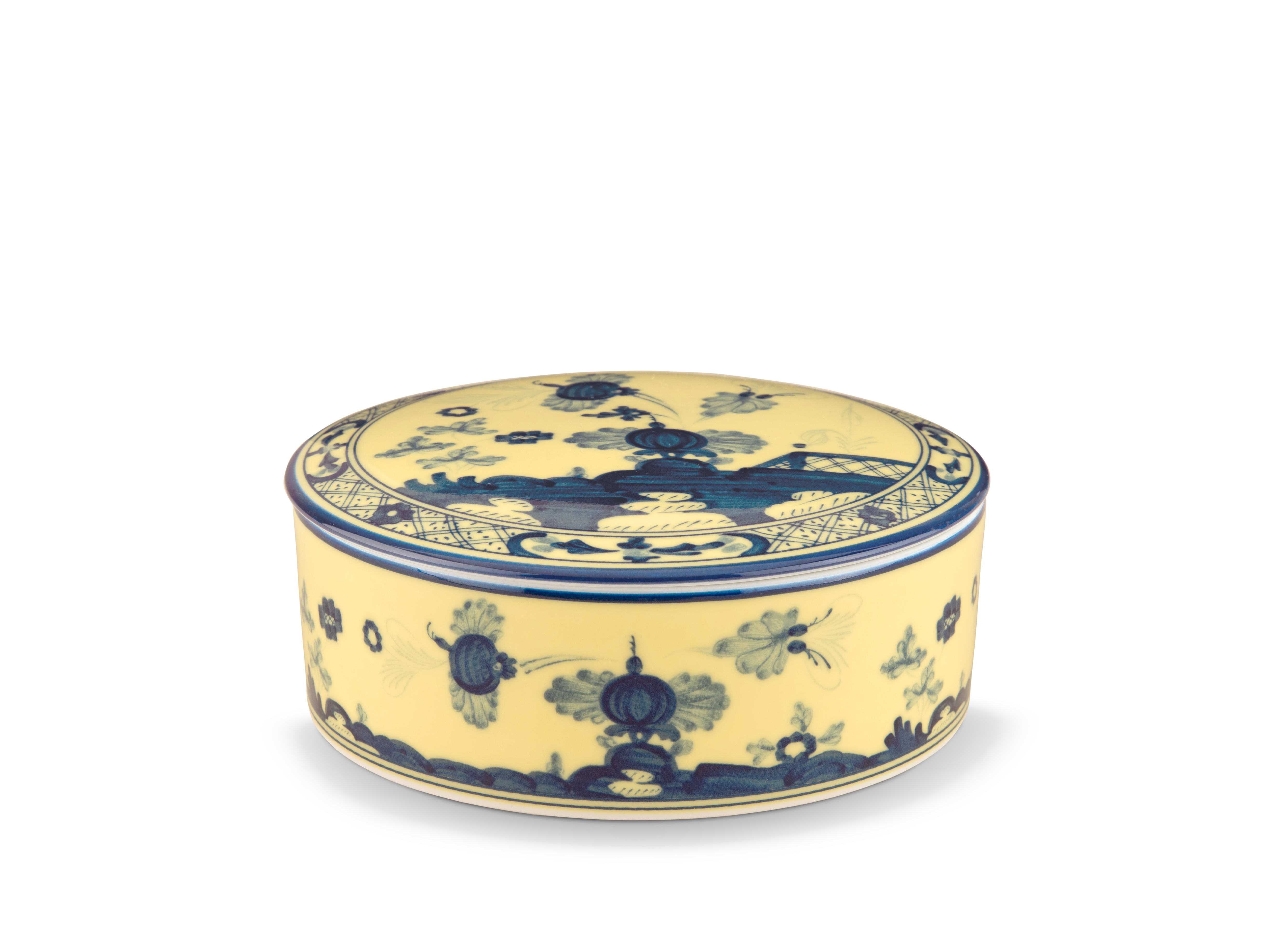 Citrine yellow trinket box in porcelain | GINORI 1735