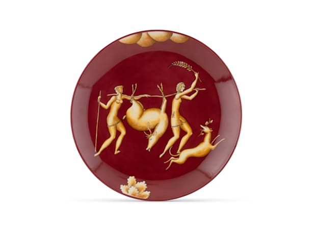 La Venatoria Trasporto Del Daino Red Plate | GINORI 1735