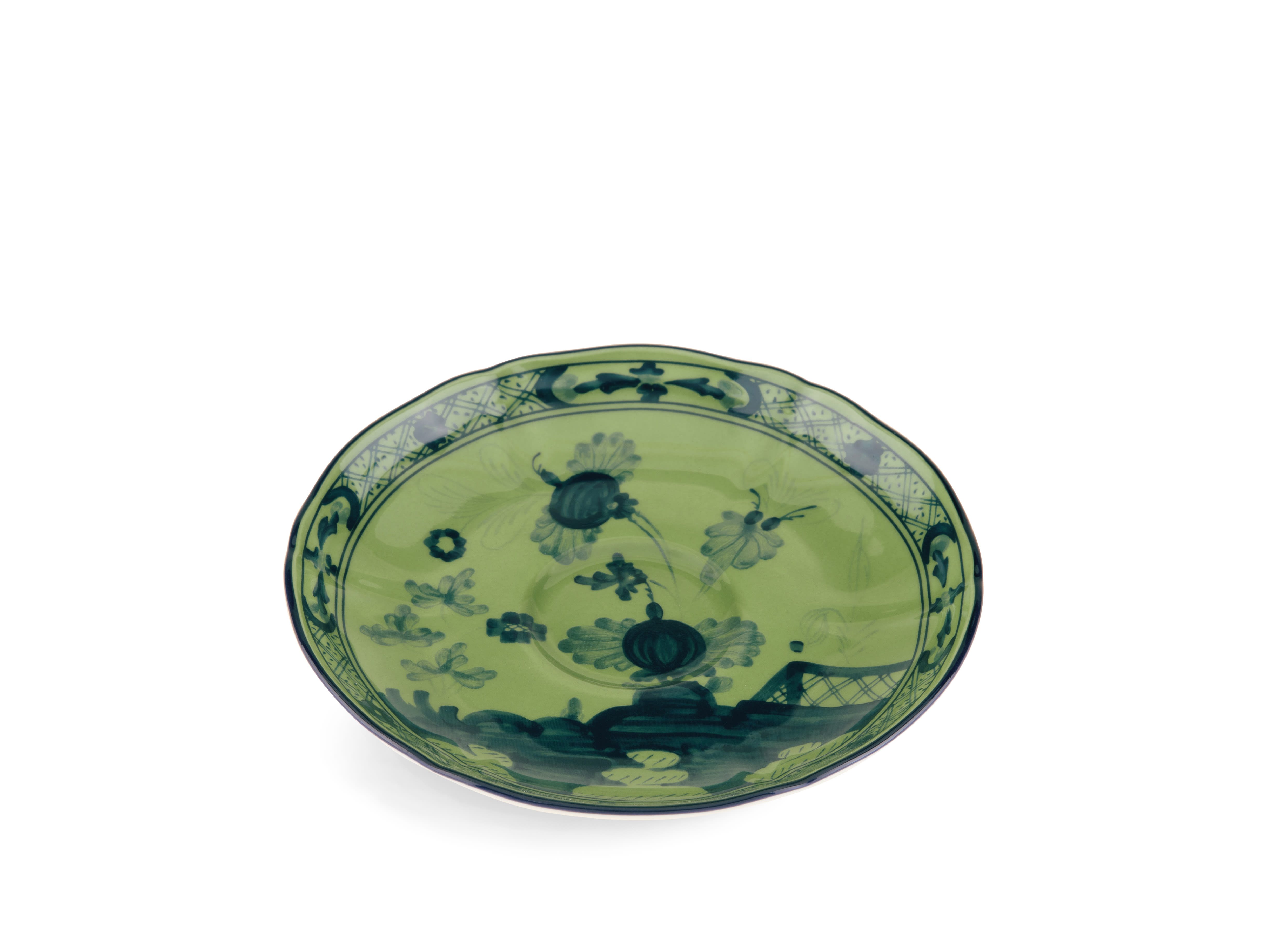 宗　0606 Malachite-green porcelain espresso saucer | GINORI 1735