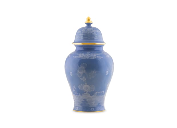 LARGE POTICHE VASE PERVINCA Oriente Italiano-1