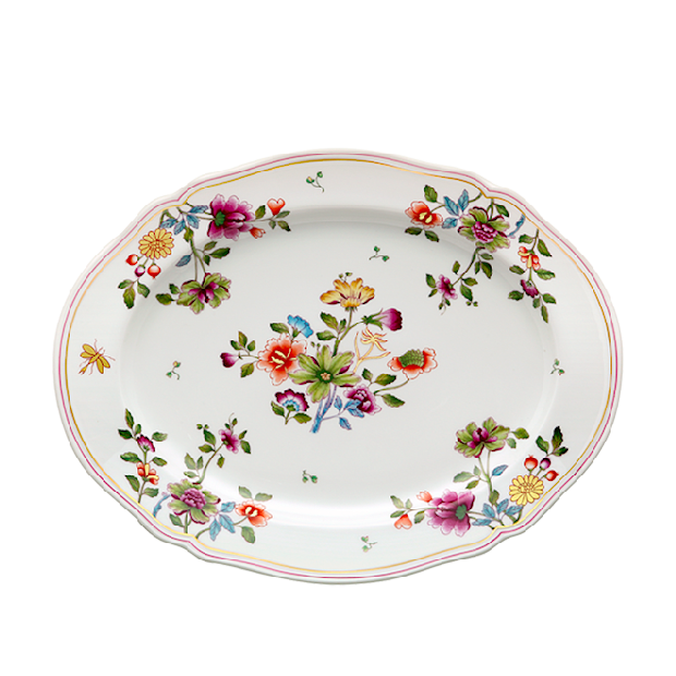 OVAL PLATTER FLOWERSGranduca Coreana