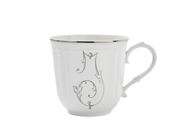 MUG LETTERA I PLATINO Corona Monogram Mugs-1