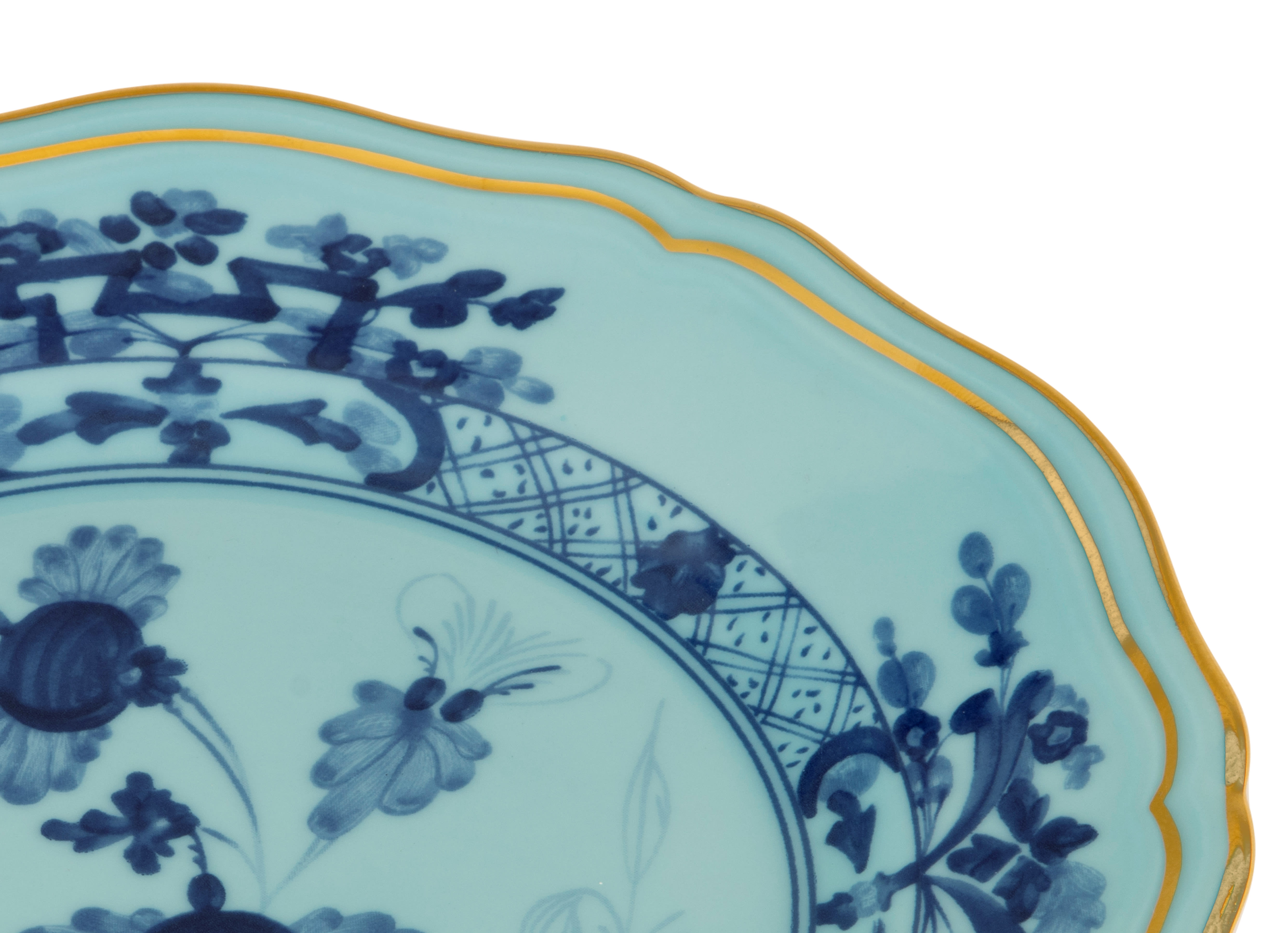 Iris blue bread plates in porcelain | GINORI 1735