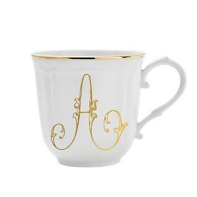 Corona Monogram Mugs LETTER A MUG ORO