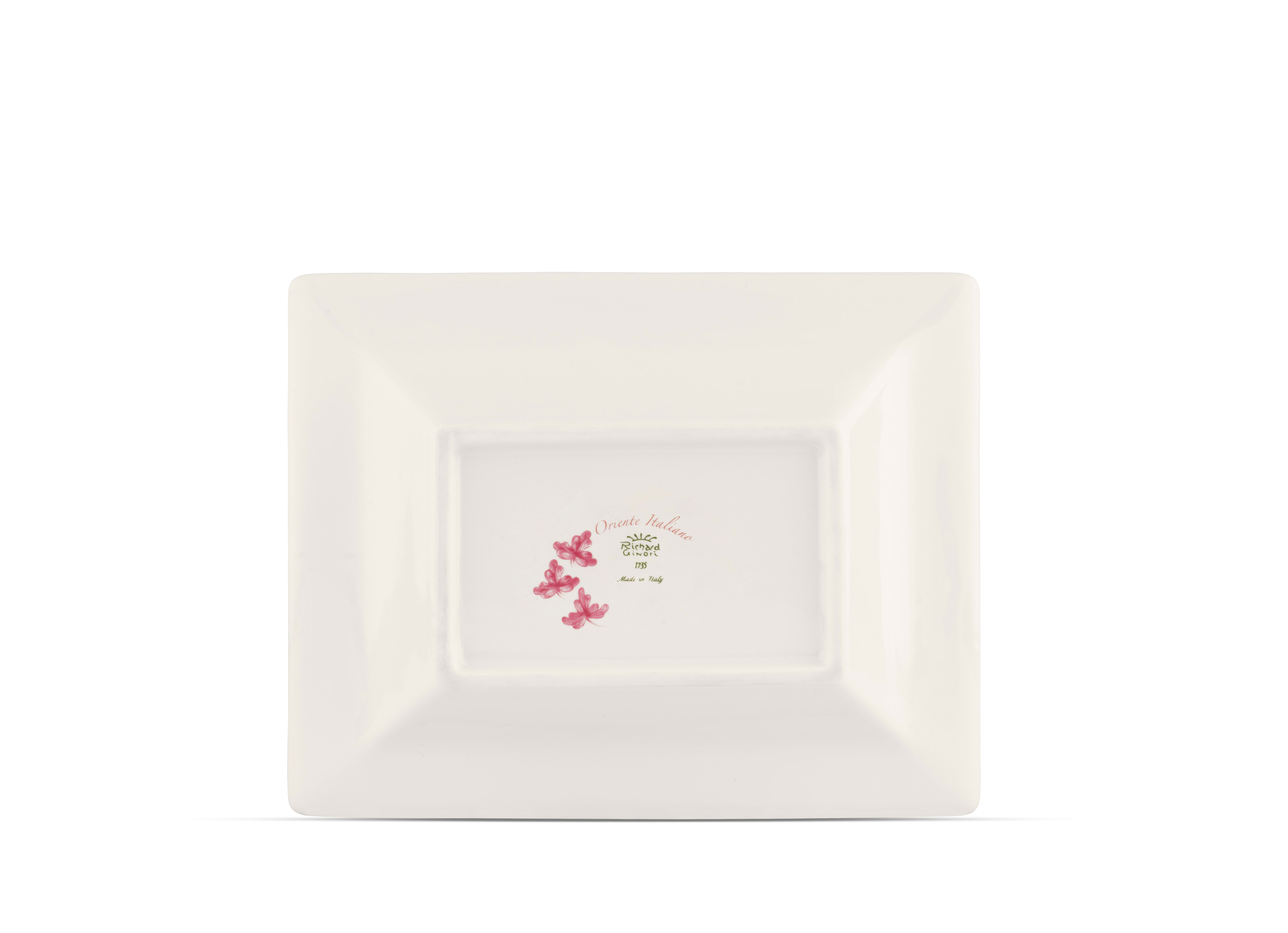 Mauve porcelain rectangular change tray | GINORI 1735
