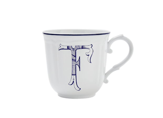 LETTER F MUG BLU Corona Monogram Mugs-1