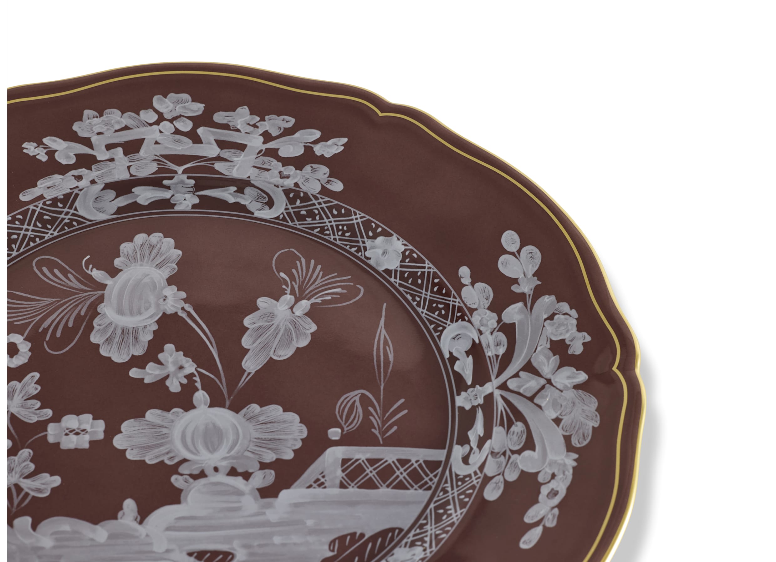 charger plate brown Castagna | Oriente Italiano | GINORI 1735