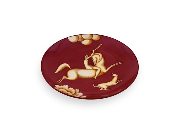 La Venatoria Amazzone Con Corno Red Plate | GINORI 1735