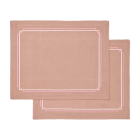 Orlis SETS DE TABLE EN LIN ROSA ANTICO
