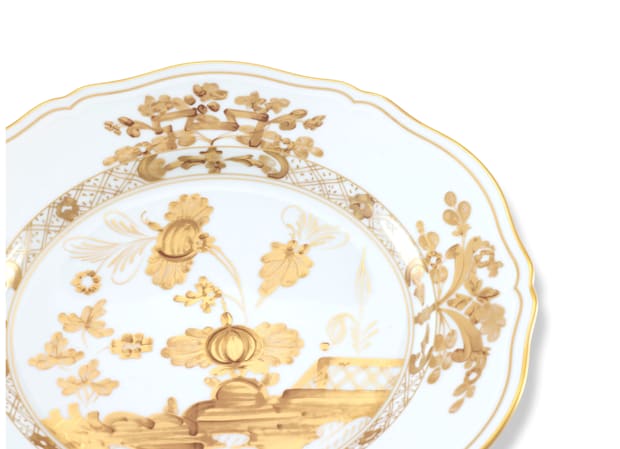 Aurum White Flat plate | Oriente Italiano | GINORI 1735