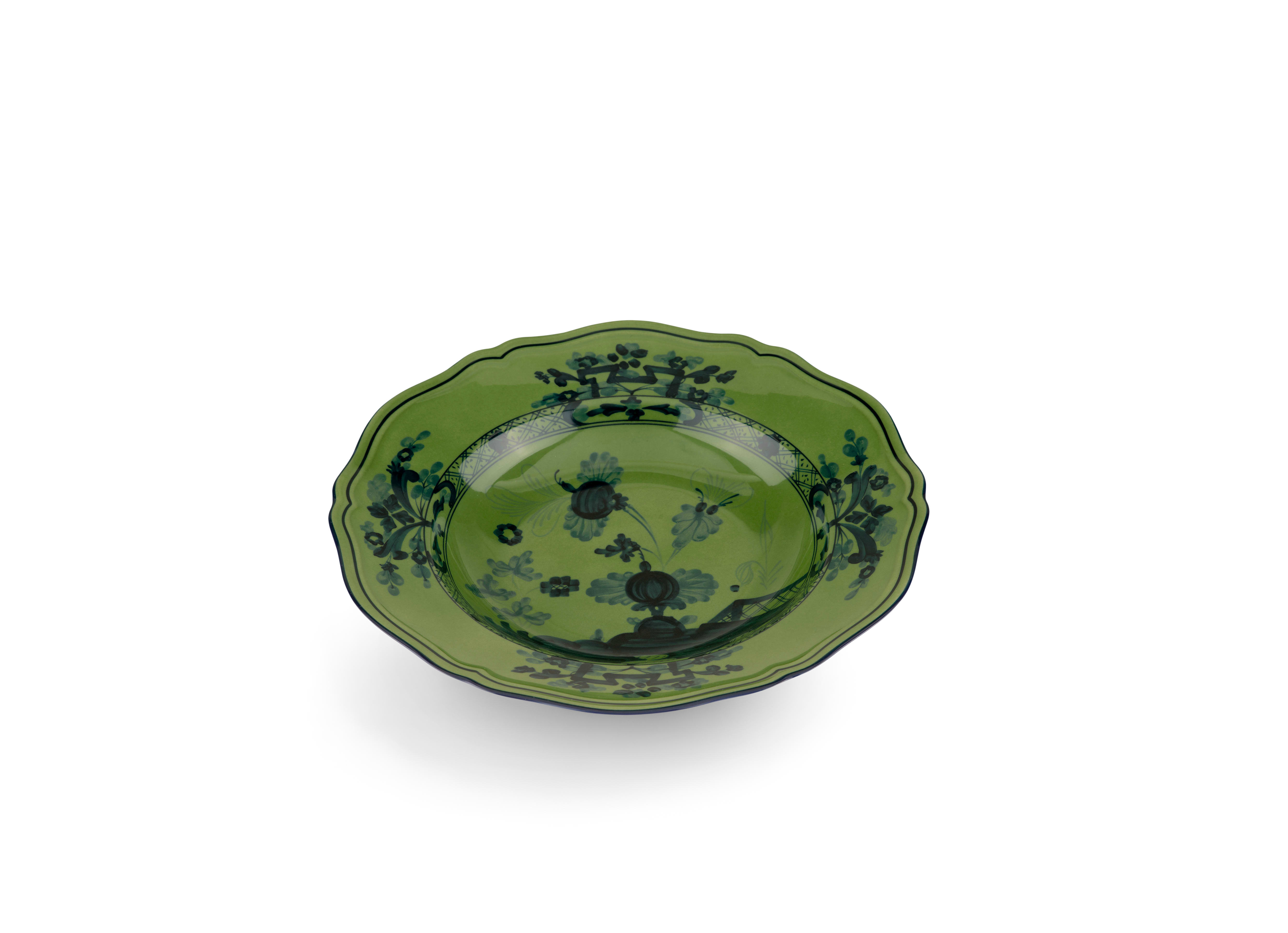 Malachite green soup plate in porcelain | GINORI 1735