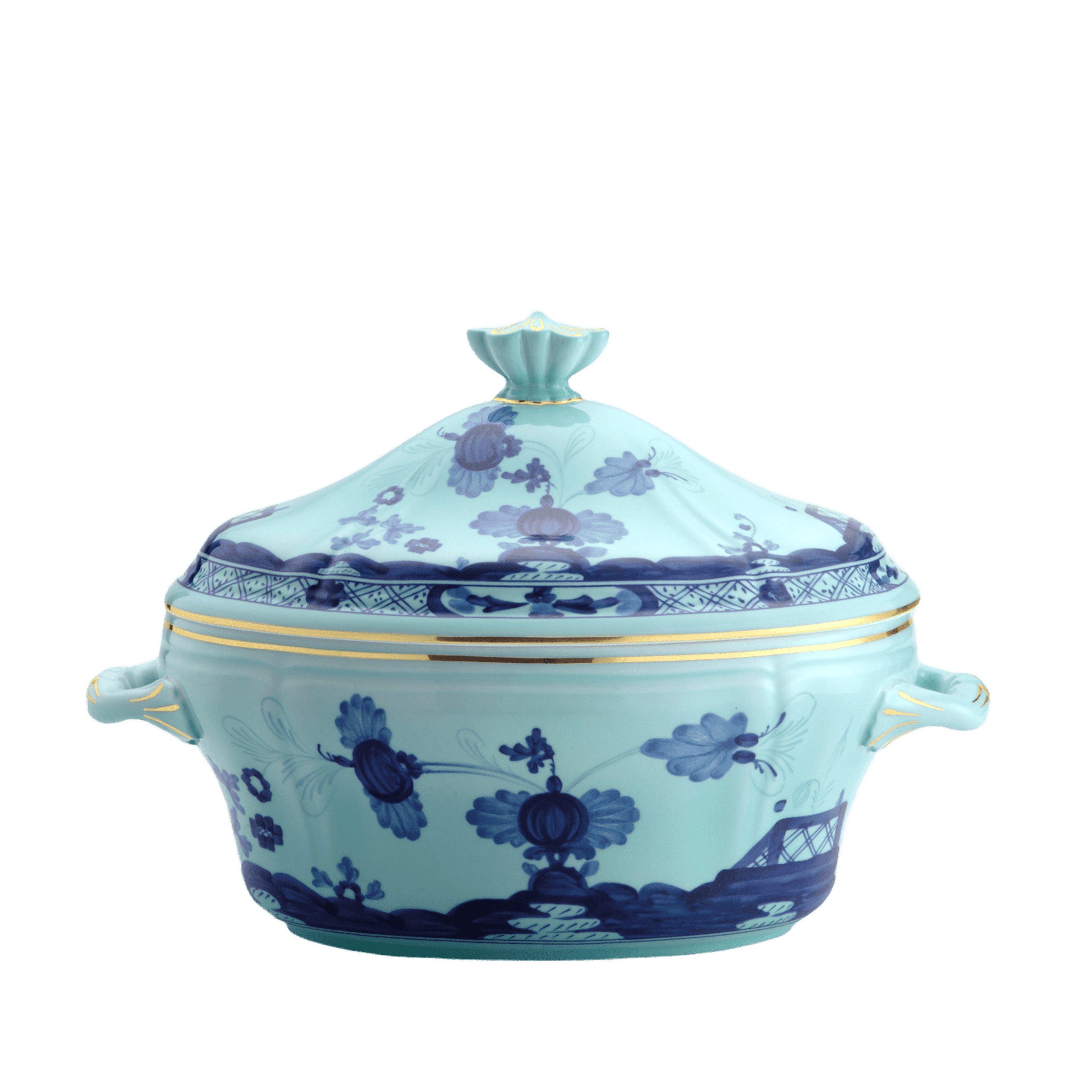 Irisblue porcelain tureen GINORI 1735