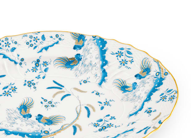 Turquoise Oval Platter | Oro di Doccia | Ginori1735 | Ginori1735
