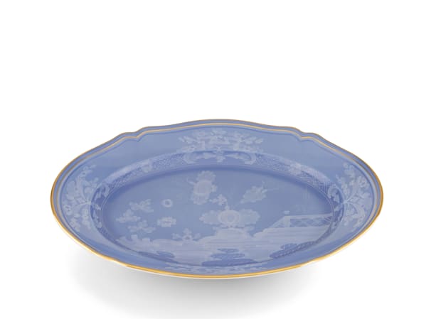 LARGE OVAL PLATTER PERVINCA Oriente Italiano-2