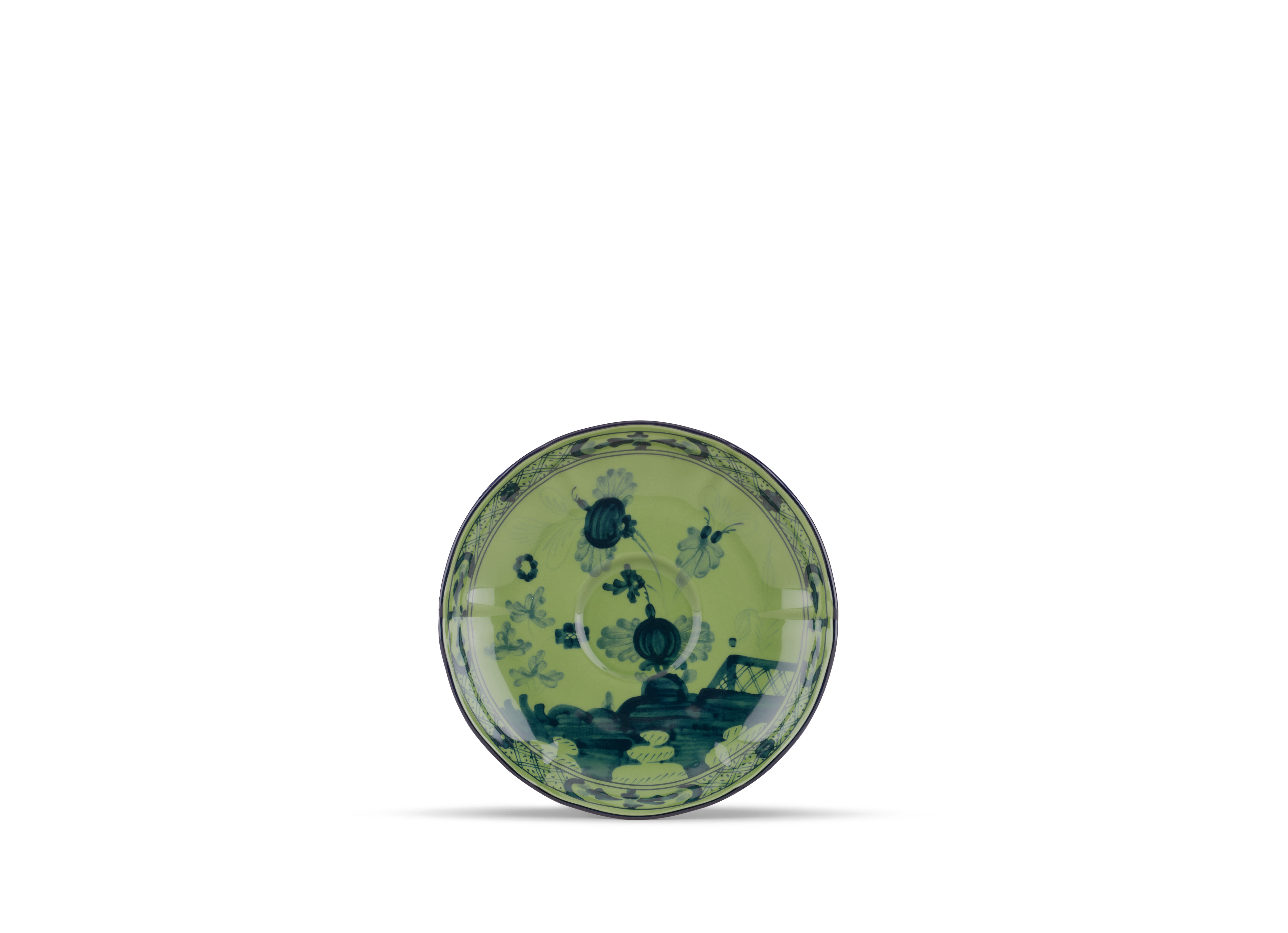 Malachite-green porcelain espresso saucer | GINORI 1735