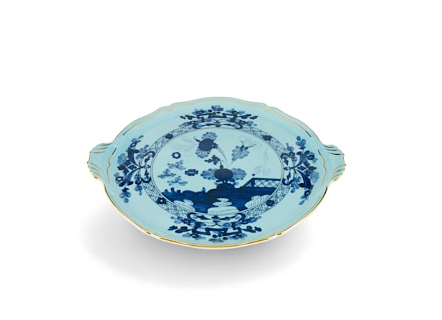 Iris-blue porcelain cake plate | GINORI 1735