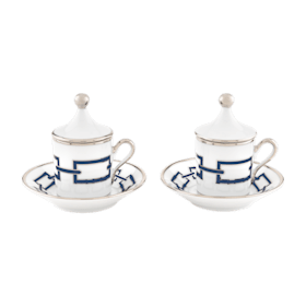Black espresso set for two | Catene | GINORI 1735