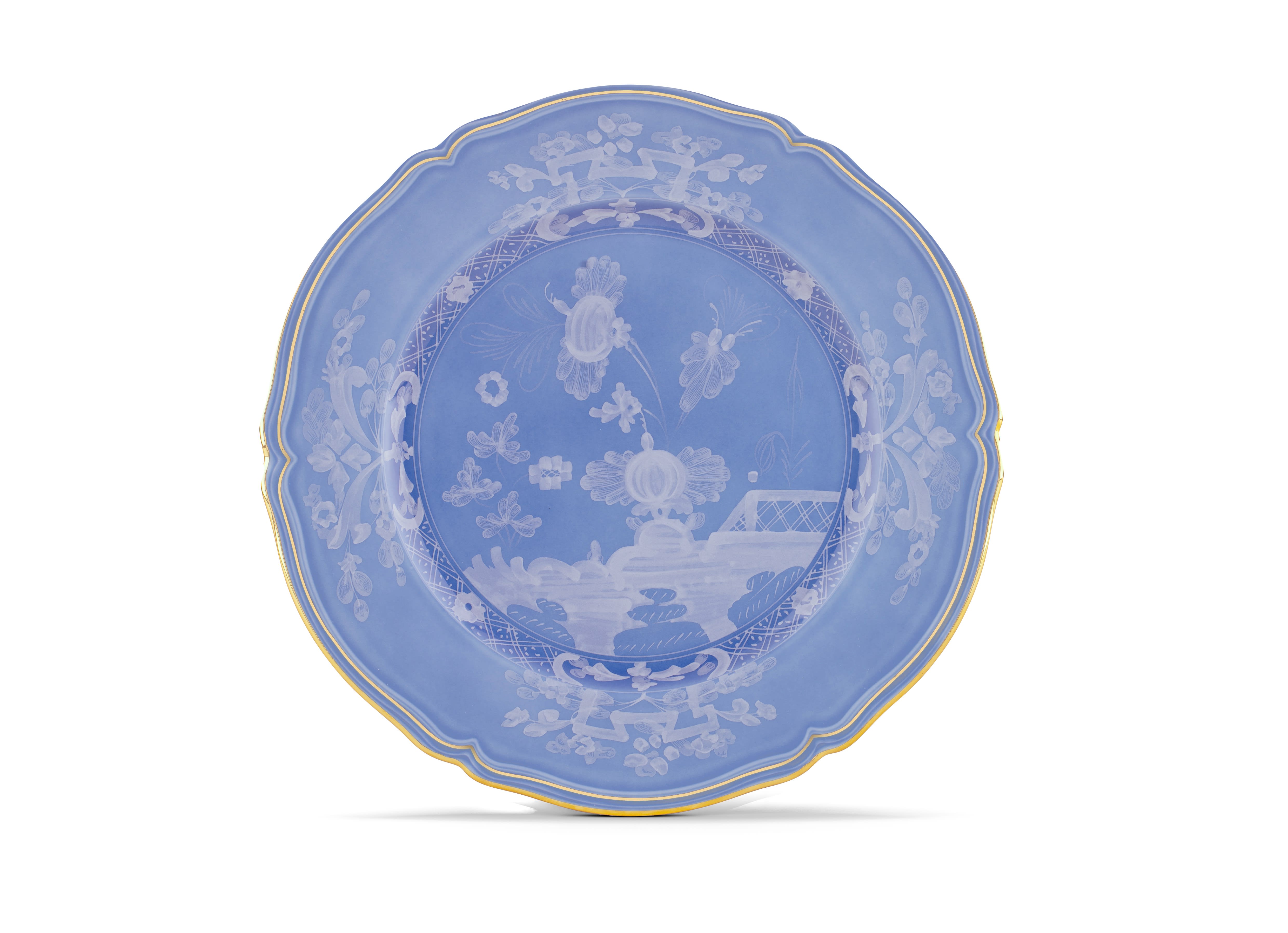 Periwinkle-blue porcelain charger plate | GINORI 1735