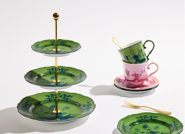 PRÉSENTOIR À TROIS ÉTAGES MALACHITE Oriente Italiano-6