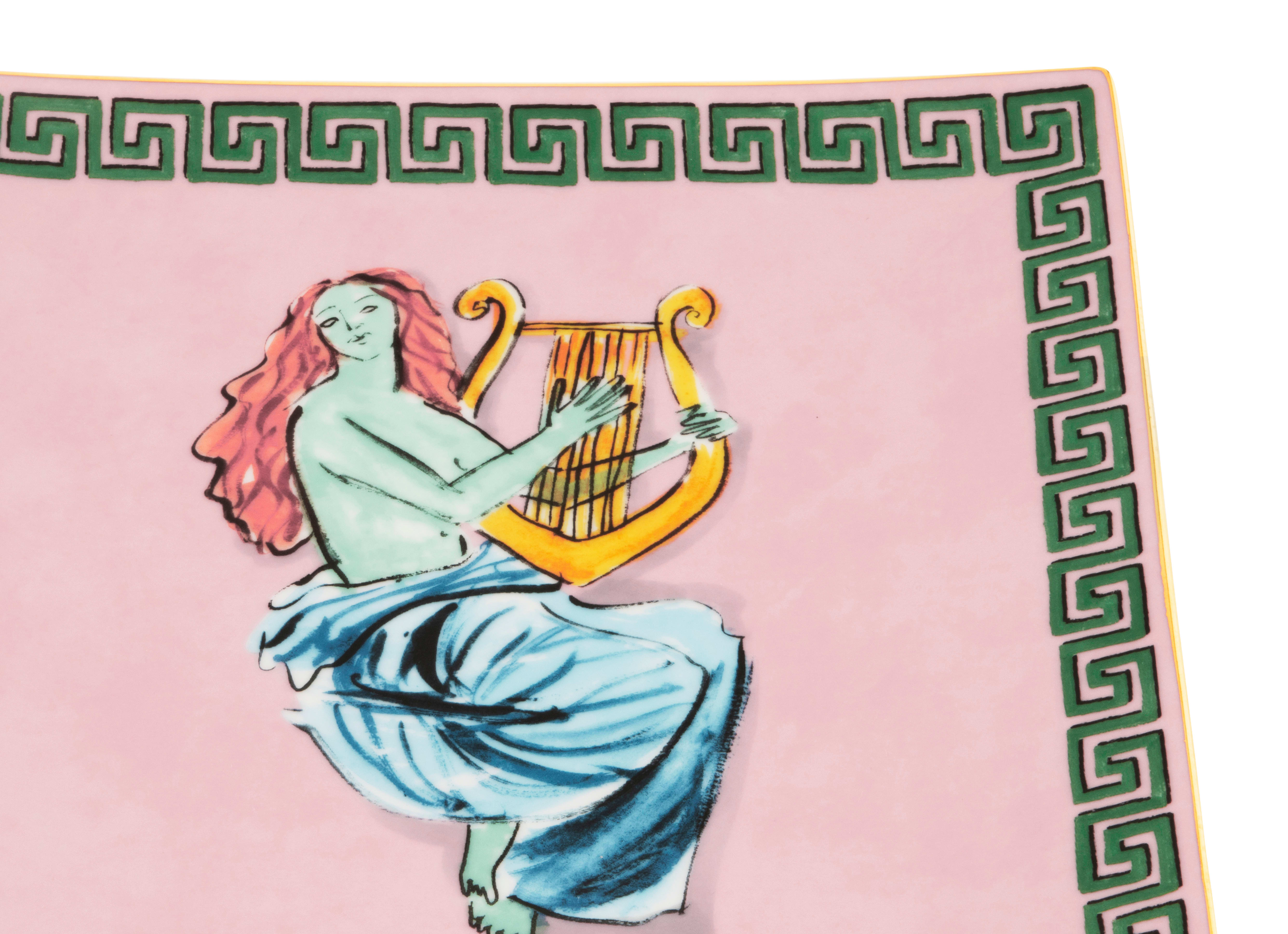 Square pink change tray in porcelain | GINORI 1735