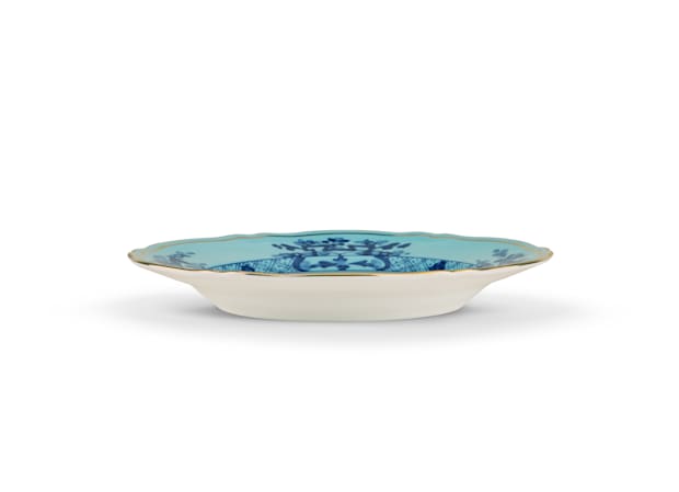 Iris blue dessert plate in porcelain | GINORI 1735