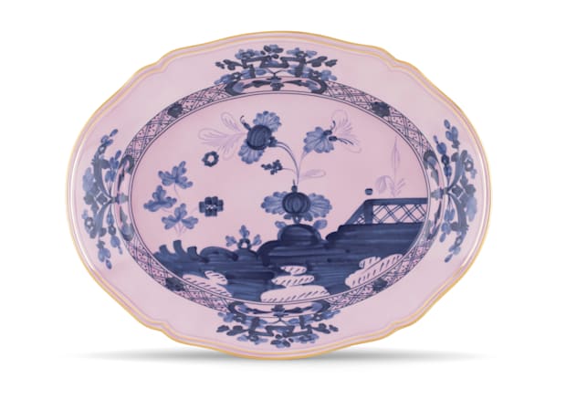 LARGE OVAL PLATTER AZALEA Oriente Italiano-1