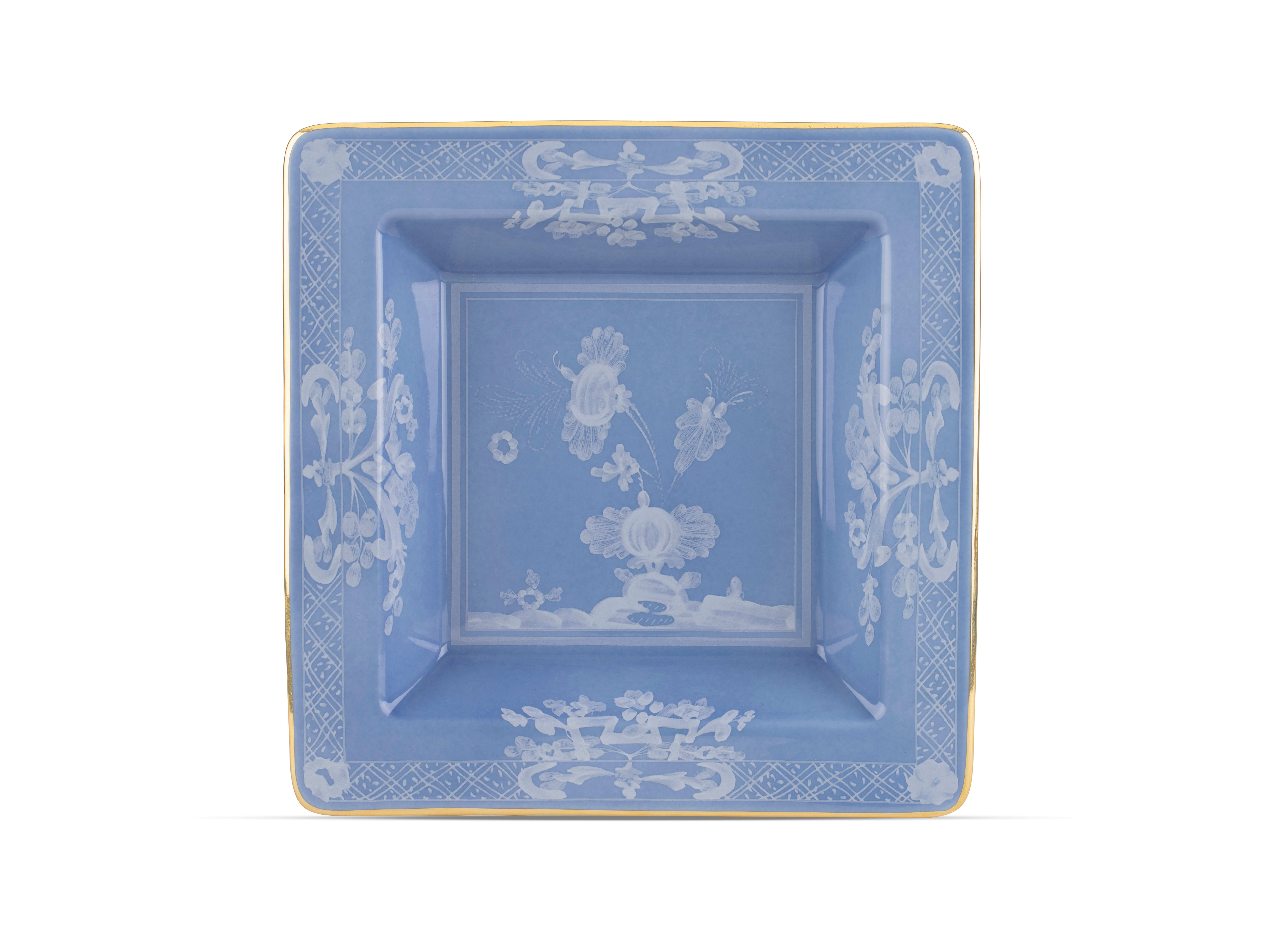 Blue square porcelain vide poche | GINORI 1735