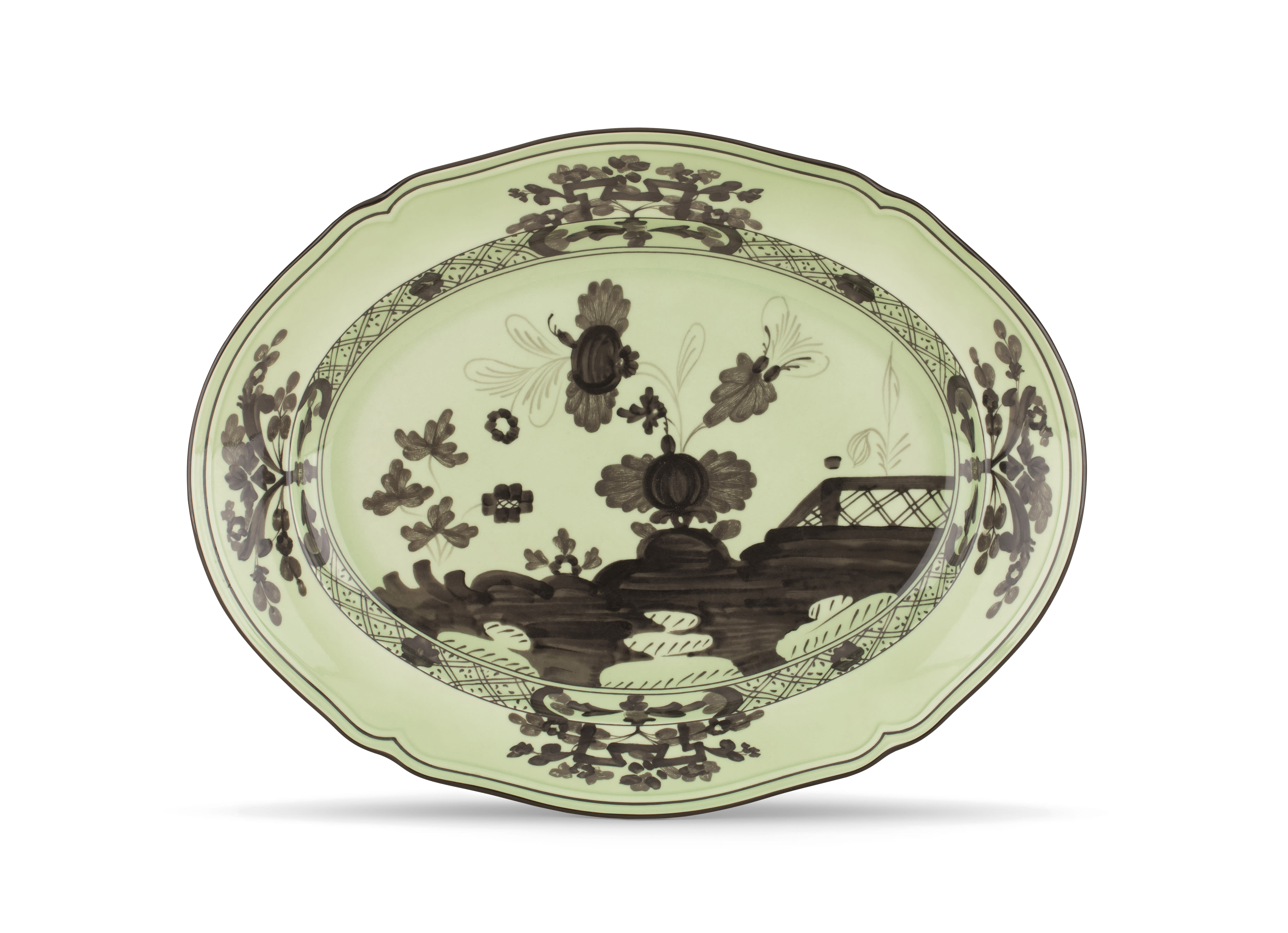 Barium-green porcelain oval platter | Ginori1735 | GINORI 1735