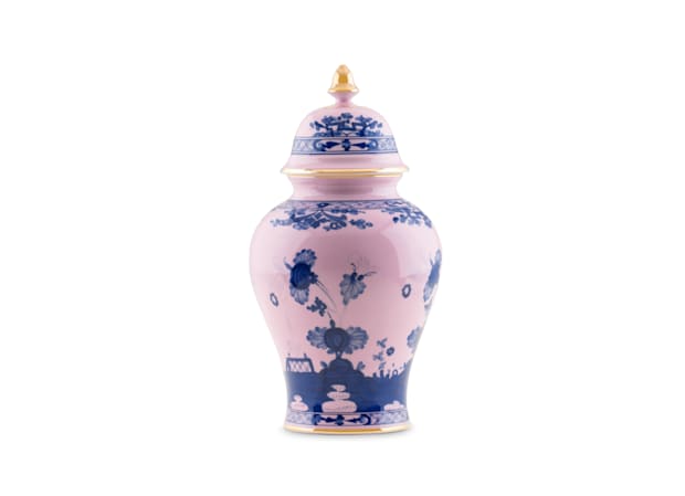 LARGE POTICHE VASE AZALEA Oriente Italiano-1