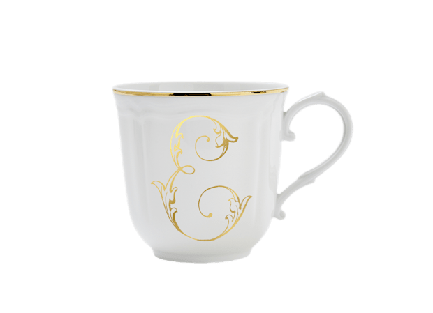 LETTER E MUG ORO Corona Monogram Mugs-1