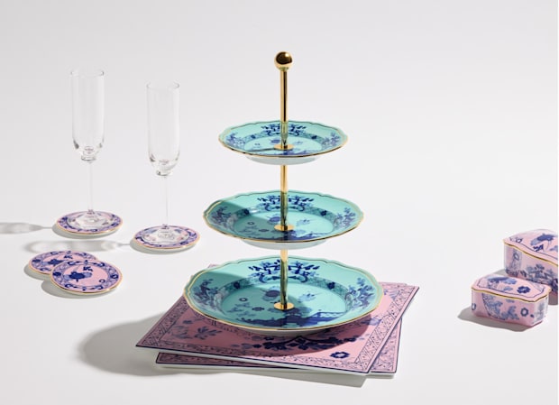 3-TIER SERVING STAND IRIS Oriente Italiano-6